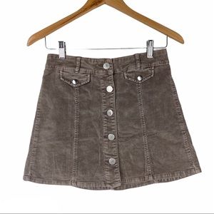 BDG Corduroy Front Button Mini Skirt Size 0